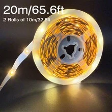 NBBUFF 3ft-100ft Luzes LED com Botão USB para Iluminação Residencial, Basta Plugar e Ligar, Muito Fácil de Instalar, Luzes Brancas Quentes 3000k e Brancas 6500k, Luzes Noturnas Adequadas para Bottom de TV, Quarto, Armário, Iluminação de Showroom, Espelho, Máquina de Costura, Guarda-Roupa, Iluminação Noturna de Escada, Decoração de Halloween, Decoração de Natal