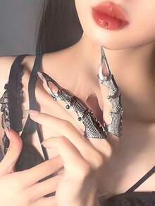 1pc Punk Hiphop Couple Armor Knuckle Rings, Multilayer Adjustable Movable Joints Saturn Design Fashion Ring