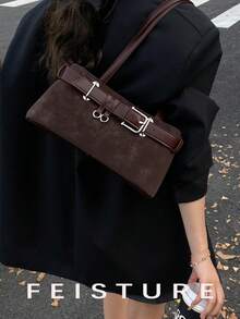 1pc Fashion Women's Underarm One Shoulder Bag With Belt Buckle, Suitable For Daily Outings, Dates, And Commuting