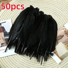 50/100pcs Colorful Goose Feathers, 15-20cm, Soft & Fluffy, High-End Quality, Vibrant Colors, Suitable For Wedding Decor, Photography Props, DIY Crafts, Studio Backdrops, Display Windows And Party Decorations. (Red Feathers) - Multicolor - View 15
