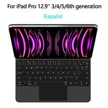 妙控键盘兼容 iPad Air 13'' (M2/M3) iPad Pro 12.9 英寸第 3 代第 4 代第 5 代第 6 代 2018-2025 平板电脑磁性智能保护套兼容 iPad Pro 13 英寸 (M4) 平板电脑键盘保护套带支架保护套无线触控板彩色背光多点触控蓝牙 - iPad Pro 12.9 inch 3/4/5/6th generation 2018-2025 - 查看 24