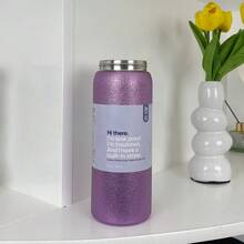 Water Bottle 32oz,Multiple Colors Are Available,With Straw,Heat Preservation Time More Than 24 Hours, Cold And Hot Water Can Be Insulated, Can Make Coffee, Frozen Drinks, Beautiful Appearance, Exquisite Workmanship, Suitable For Camping, Work, Indoor Use. - Shimmering Purp-32oz - 查看 1
