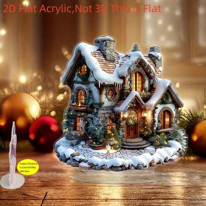 1pc Bohemian Style Acrylic Christmas House Decor, With Colorful Tones And Delicate Snowflake Design, Suitable For Home And Office Desk Decoration, Multifunctional Holiday Seasonal Building Ornament