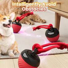 USB自动移动弹跳球互动智能狗狗玩具，适合中大型犬，宠物礼物 - 藍白色 - 查看 6