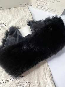 1 件秋冬毛绒头带，仿狐狸毛耳套，保暖弹性头巾女士围巾发饰保暖发带女士头巾 - 彩色 - 查看 11