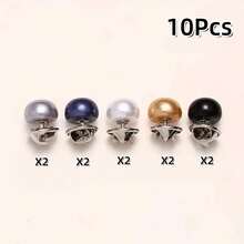 10/20 Stücke Knöpfe ohne Nähen, Faux Perlmutt Druckknöpfe, schwarz & weiß, vielseitige Brosche DIY Dekoration, ohne Nähen erforderlich