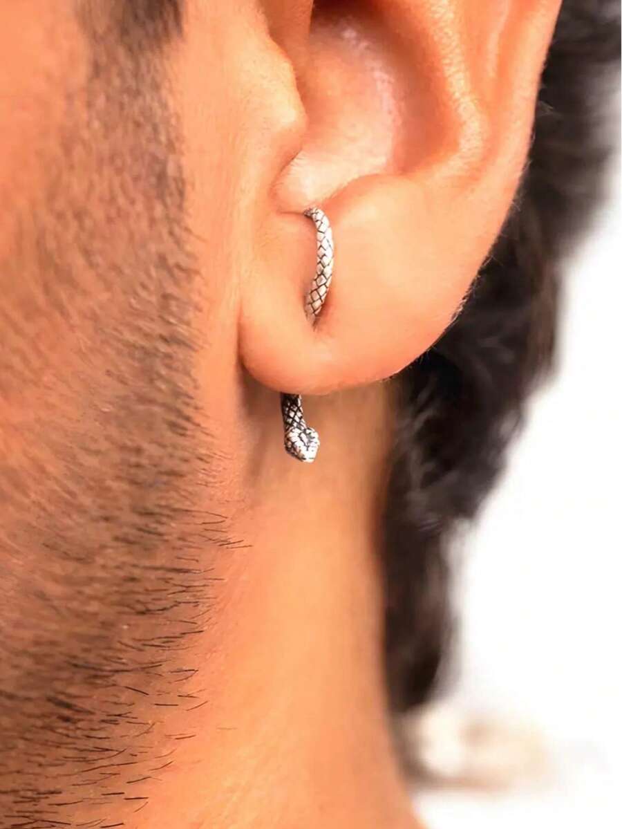 1pc Exaggerated Snake Wrap Around Earrings, Suitable For Men And Women, Halloween Decoration, Holiday Gift - Multicolor - View 1
