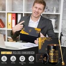 Boss Gifts For Men Women Best Boss Mug Thank You Gifts For Boss Male Female Ideal For Leader Birthday Retirement Farewell Office Leaving Appreciation 18Oz Large Gorgeous Ceramic Cup Black