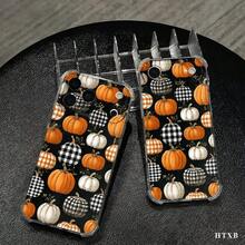 Funda transparente para teléfono con diseño de calabazas, esquinas reforzadas y protección anticaídas. Compatible con phone 17, 16, 15, 14, 13, 12, 11 Pro, X y XS. Ideal para regalar a amigos y familiares en Halloween y Acción de Gracias. - transparente - Ver 8