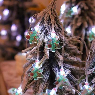 1pc Acrylic Painted Christmas Tree String Lights, Suitable For Christmas, Halloween, Party, Holiday, Gift, Home Decor, Bedroom Decor, Room Decor, Party Decor, Wall Decor, Birthday Decor, Garden Decor, Festival Decor