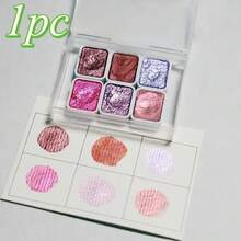 1pc - Professional Art Use 6-Color Mini Palette With Glitter, Suitable For Chinese Painting, Thangka, Calligraphy - Compact & Durable Transparent Storage Box - Ideal For Travel And Daily Use - Easter, Day Of The Dead, Halloween, Thanksgiving, Christmas, Fall And Back To School Gifts, Versatile Art Supplies, Professional Watercolor, Frozen Watercolor, Micro Particle Watercolor