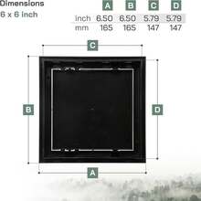 Vent Systems 6'' X 8'' Inch Access Panel - Easy Access Doors - ABS Plastic - Access Panel For Drywall, Wall And Ceiling Electrical And Plumbing Service Door Cover White - 1 - 查看 4