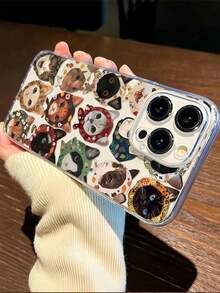 1pc Airbag Cat Pattern Full Coverage TPU Shockproof Phone Case Compatible With Apple 17, 16, 15, 14, 13, 12, 11 Pro Max, Series - Kiểu 1 (1 cái) - Xem 4