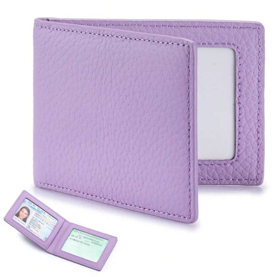 Cartera de Cuero Genuino para Documentos de Conducción de Automóviles, Licencia de Conducir, Tarjeta de Crédito, Funda, Porta Monedas, Cartera para Certificado de Vehículo - Negro - Ver 1