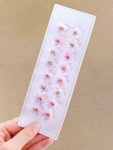 20pcs/Set Pink Flower Rhinestone Hair Clips, Essential For Wedding Season - Suitable For Girls And Women, Delicate Flower Design With Sparkling Rhinestone Accents, Radiant And Charming Luster, Compact And Elegant Size Perfect For Daily Outings, Gatherings, Photoshoots, And Wedding Parties, Cute Accessories, Looks Of Party