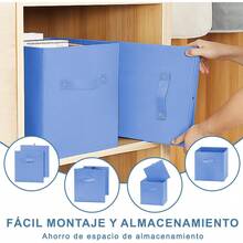 Cajas de Almacenamiento de Cubos de Tela Resistente con Asas, Cajas de Almacenamiento Plegables de , Organizadores de Ropa y Papeleras para Dormitorio, Armario y Estanterías - 1 - Ver 3