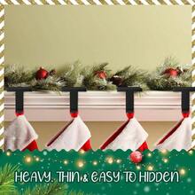 3 Pack Stocking Holder Stocking Hangers Mantel Hanging Hooks Fireplace Weighted Stand Holder Bases Xmas Party Freestanding Home Decoration Black, 3