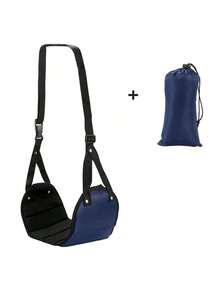 1 Pack Airplane Foot Hammock, Portable Airplane Footrest To Relax Feet, Adjustable Foot Hanger For Long Trip Home Office, Travel Essentials, Black