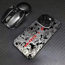 Funda de Teléfono Popular Manga  para 17, 16, 15, 14, 13, 12, 11 Pro Max, Plus - Cubierta Trasera Mate a Prueba de Golpes - Negro - Ver 6