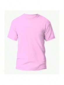 KIT 3 Basic Plain Men's T-Shirts 100% Cotton 30.1 - 淡藍色+淡粉紅色+黃色 - 查看 3
