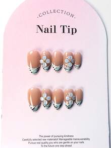 10 pezzi di unghie finte corte, set di unghie a pressione artigianali, arte di unghie da ragazza dolce, formato corto, forma mandorla, unghie acriliche a pressione adatte per donne e ragazze da indossare per feste di vacanza, unghie finte riutilizzabili fatte a mano e 1 mini lima per unghie e 1 etichetta adesiva