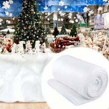 1pc White Artificial Snow Blanket - Soft, Thick, Fluffy Silky Fiber, Feather, Christmas & Winter Decor, Flat, Artificial Christmas Snow, Compressed Packaging, Vacuum Packed, DIY Filling, PP, Washable, Indoor Snow Decor, Polyester Fiber Filling, Filling, Synthetic, Polyester Imitation Silk, Insulation Material, Ideal For Weddings, Teen Showers And More - Multicolor - View 3