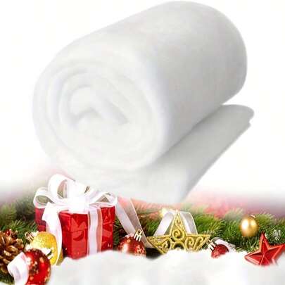 1pc White Artificial Snow Blanket - Soft, Thick, Fluffy Silky Fiber, Feather, Christmas & Winter Decor, Flat, Artificial Christmas Snow, Compressed Packaging, Vacuum Packed, DIY Filling, PP, Washable, Indoor Snow Decor, Polyester Fiber Filling, Filling, Synthetic, Polyester Imitation Silk, Insulation Material, Ideal For Weddings, Teen Showers And More