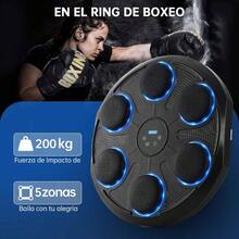 YOMYM Maquina de Boxeo Musical, Box Musical de Pared con Guantes de Boxeo, Entrenador de Box de Pared, para Hombres Mujeres Boxing Training, 12 Modos, 5 Colores de Iluminacin, Altura Ajustable - inicial - Ver 7