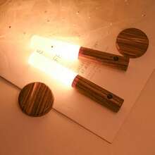 Intelligent Night Light Human Body Induction, Rechargeable LED Corridor Cabinet Wall Light, Household Bathroom Wall Induction - Walnut-acrylic*1 - View 4