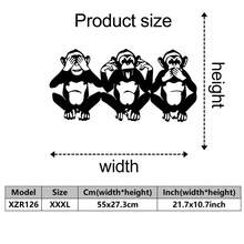 HELLOYOUNG Arte de parede contemporânea em metal com três macacos sábios - 1 peça de escultura em metal, trio de macacos, , ouça, fale, não fale, decoração para casa, presente de parede para primatas - decorações de Natal, artigos para decoração de quarto, presentes de Natal