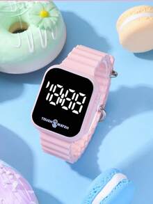 1pc Fashion LED Electronic Watch For Children & Teenagers, Displays Time & Date, Suitable As Back To School Or Christmas Gift For Girls & Boys