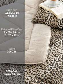 Made In Turkey – 4-Season Reversible Quilt Set – Double Size 195x215 Cm – Cool Breathable Cotton For Summer & Ultra-Soft Welsoft For Winter – Machine Washable – Includes 2 Decorative Pillowcases