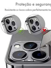 3D Tempered Glass Camera Protection Film For Models 15 / 14 / 13 / 12 / 11 - transparente - Ver 4