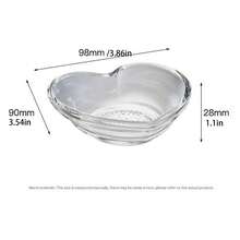 1-4件/套心形玻璃调味盘，透明玻璃蘸酱盘，用于姜酱、酱汁、蒜酱，多功能厨房调味盘 - 彩色 - 查看 2