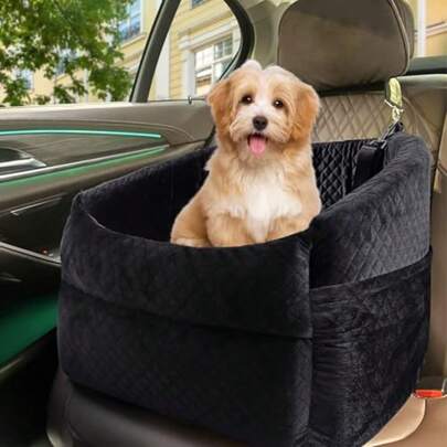 Dog Car Seat For Small Dogs Portable Dog Car Seat With Storage Pockets Durable Oxford Fabric Puppy Car Seat Organizer Easy Install For Cars SUVs Black