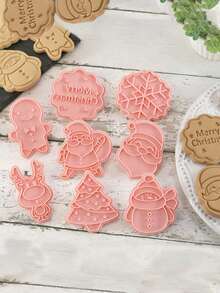 8pcs Christmas Cookie Cutters For DIY Handmade Christmas Christmas Decorations, Christmas Gifts, Scene Decor, Festivals Decor, Room Decor, Home Decor, Offices Decor, Theme Party Decor, Christmas Decor, Christmas Cookie Cutters