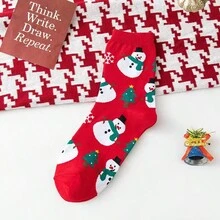 4 Pairs Christmas Socks Woman Funny Santa Claus Christmas Snowman Socks Kawaii Cartoon Animal Girl Cute Novel Christmas Gift Socks