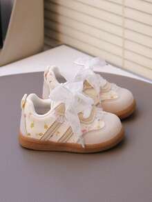 幼儿鞋，春秋新款，1-3岁，女童运动鞋，休闲软底婴儿鞋 - 米色 - 查看 6