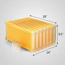 Auto Flowing Full Set 7PCS Beehive Honey Hive Frame +Cedarwood Beekeeping Brood Box - 棕色 - 查看 3