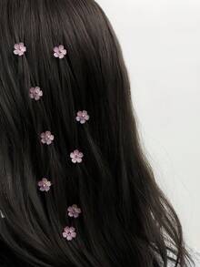 20pcs/Set Pink Flower Rhinestone Hair Clips, Essential For Wedding Season - Suitable For Girls And Women, Delicate Flower Design With Sparkling Rhinestone Accents, Radiant And Charming Luster, Compact And Elegant Size Perfect For Daily Outings, Gatherings, Photoshoots, And Wedding Parties, Cute Accessories, Looks Of Party