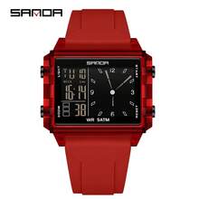 SANDA SANDA Men Women Watch Digital Sport Fashion Wristwatch Top Brand Luxury Multifunction Alarm Date Week Stopwatch EL Light Function Waterproof Electronic LED Original Male Lady Clock Gift 2198