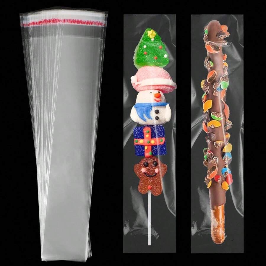 Pretzel Rod Bags 2x10 Inches - 150pcs Self Sealing Cellophane Bags Clear Cookie Bag Pretzels Individual Bag 2x10 Inches With Seal For Cookies Candy Party Favors Bakery Packaging - Ideal For Snack Storage Gift Wrapping And Retail Display In Food Service And Home Use