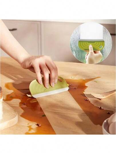Household Small Handheld Scraper, Mini Size Silicone Cleaning Scraper, Compact Scraper With Hanging Design, Silicone Bathroom Glass Cleaning Tool, Water Scraper Scraper For Cleaning Glass Mirrors, Bathrooms, Kitchen Countertops, Tiles, Sinks, Etc.