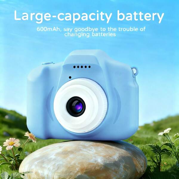 1pc Meoky Kids Mini Camera, 8MP Cartoon Cute Camera, 1080P HD Screen, Photo & Video Toy Camera For Travel, Outdoor Photography, Parent-Child Interaction, Children's Festival & Birthday Gift (No Storage Card Included)