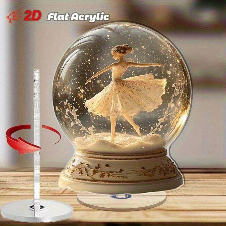1pc 2D Rotating Acrylic Ballet Dancer Desktop Decor - Indoor/Outdoor ...