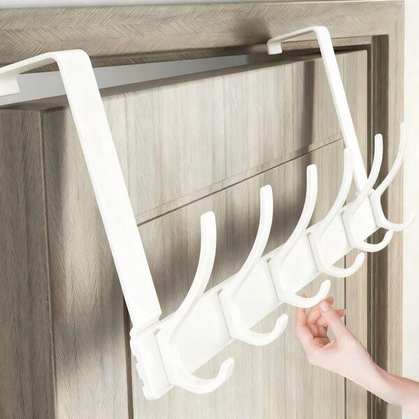 1pc Over The Door Hanger With Hook, Easy To Install, No Need To Punch Holes Hanging Metal Over The Door Hanger, For Hats, Keys, Home Space Saving Storage, For Entrance, Bathroom, Bedroom, Home, Dormitory