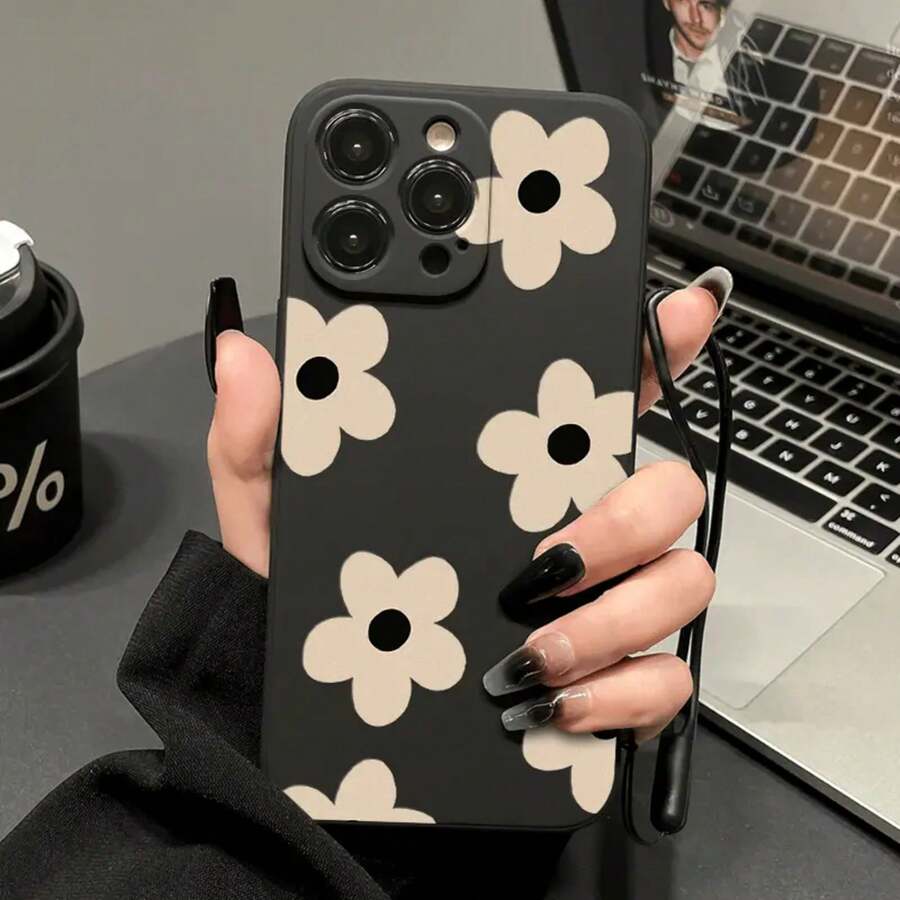 Un estuche de teléfono de silicona suave con diseño de impresión de dibujos animados, compatible con la serie Apple 11, 12, 13, 14, 15, 16, 17 Pro Max y para la serie for A05, A15, A25, A35, A55, S23, S25 Ultra. - Blanco - Ver 1