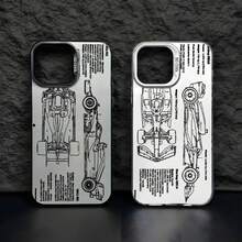 F-FormulaS 1 Car Design Phone Case For IPhone 16 15 14 13 12 11 Pro Max Black Matte Multicolor Laser Metallic Aurora Funda2025.1202520252025 - IP001-1344 - 查看 3