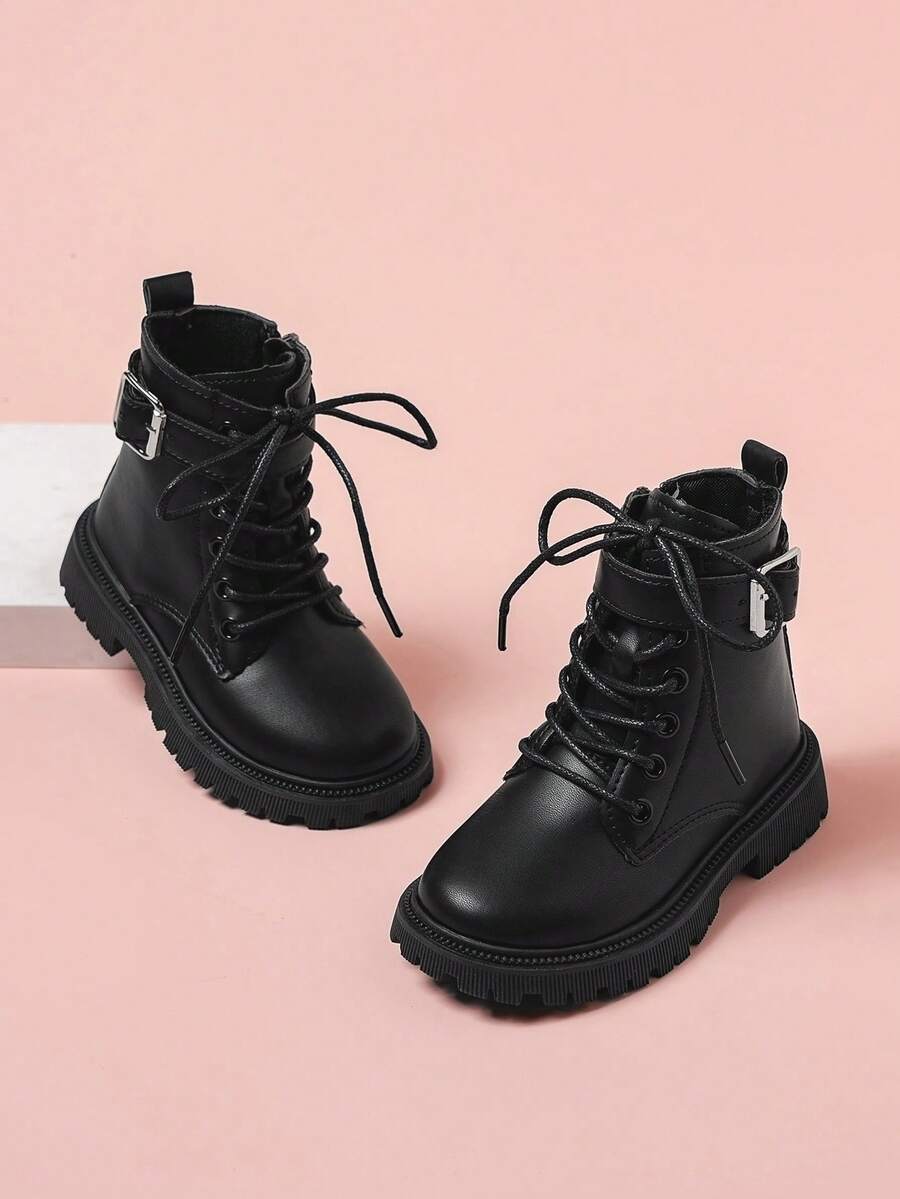 New Kids' Anti-Slip Wear-Resistant Fashion Mid-Calf Classic Boots - Black - View 1