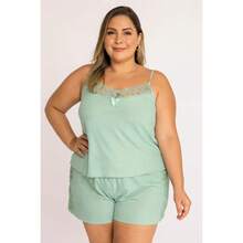 Baby Doll Feminino Plus Size Canelado Mid Size Conforto Pijama